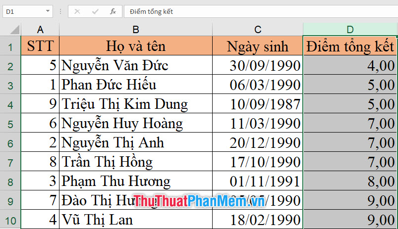 How to sort data in Excel Ascending and descending, according to ABC Picture 7