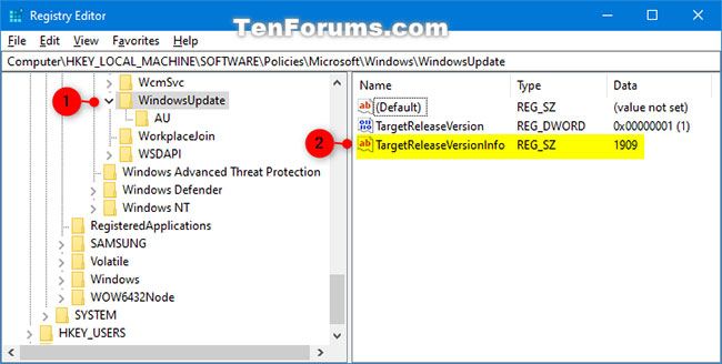 How to specify the target feature update version in Windows 10 Picture 4