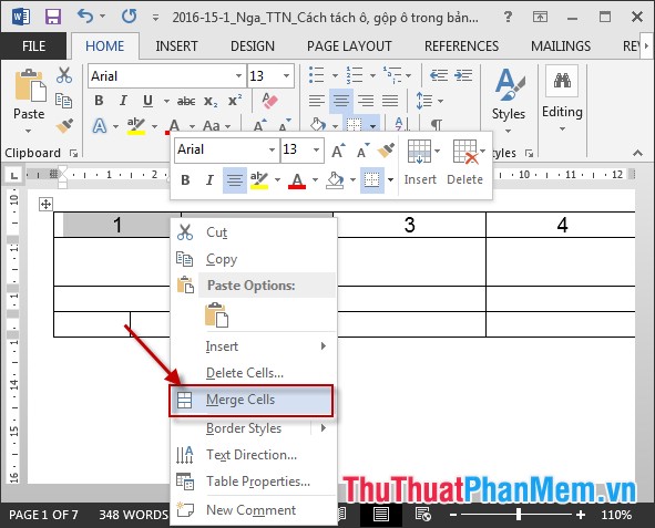 How To Merge Cells In Word Table 2016