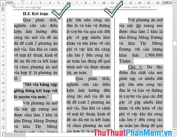 How to split columns in Word and tips or handle columns in Word Picture 6