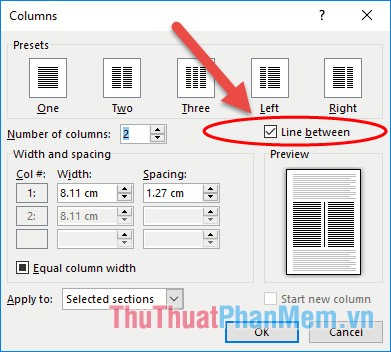 How to split columns in Word - Instructions on dividing columns in Word 2007, 2010, 2013, 2016 Picture 6
