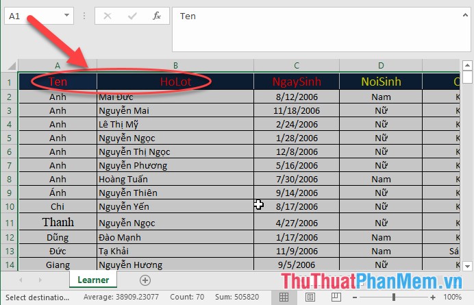How to split, merge first name in Excel Picture 10
