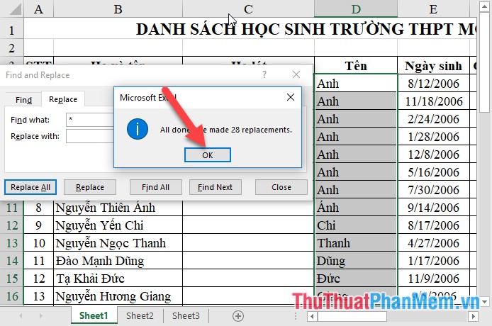 How to split, merge first name in Excel Picture 5