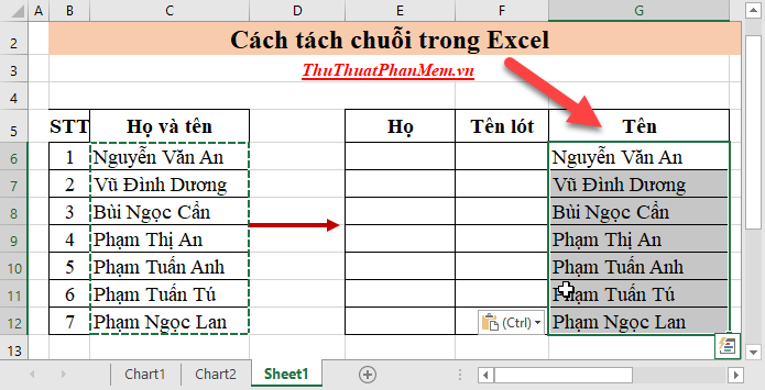 How to split strings in Excel Picture 1