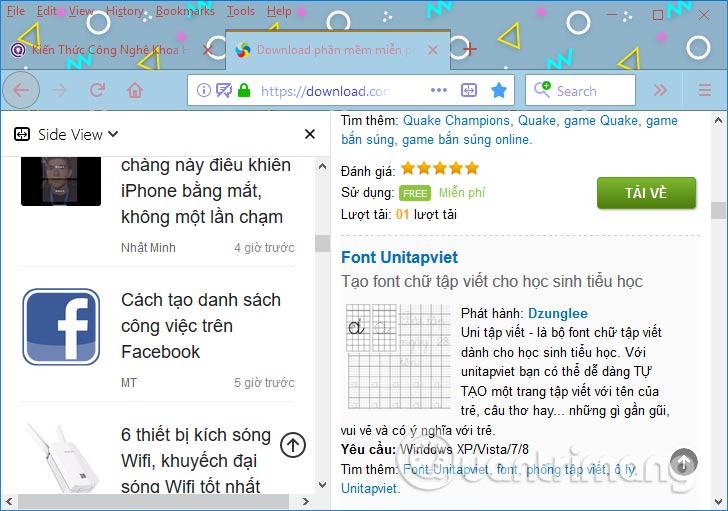 How to split the Firefox window with Side View Picture 5