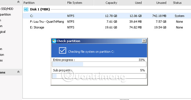 Picture 14 of How to split the hard drive, merge the partition on Windows XP without worrying about losing data