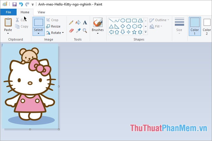 How to stitch photos, cut photos with Paint Picture 16