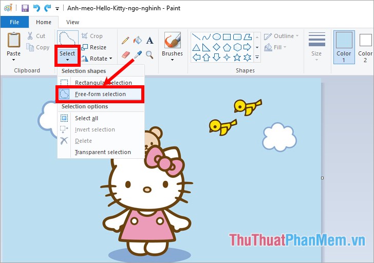 How to stitch photos, cut photos with Paint Picture 17