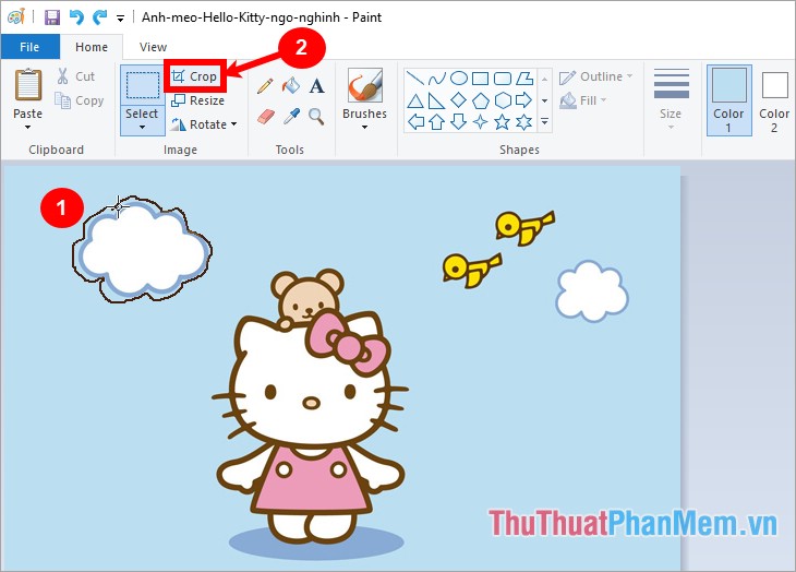 How to stitch photos, cut photos with Paint Picture 18