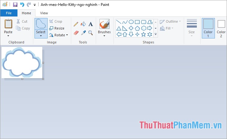 How to stitch photos, cut photos with Paint Picture 19