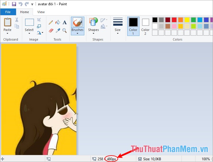 How to stitch photos, cut photos with Paint Picture 4