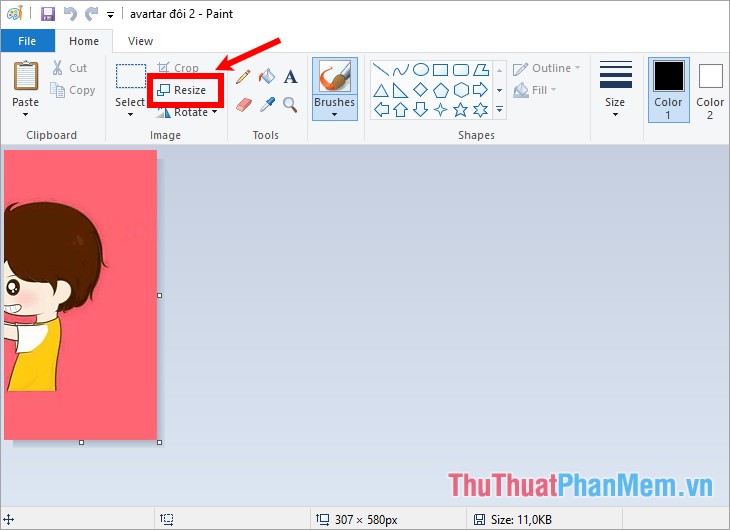 How to stitch photos, cut photos with Paint Picture 7