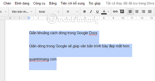 How to stretch line spacing in Google Docs