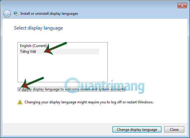 How to switch to Vietnamese interface for Windows 7 Picture 2