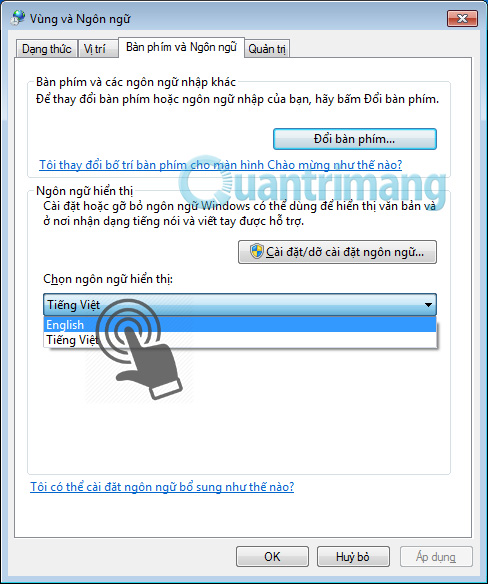 How to switch to Vietnamese interface for Windows 7 Picture 6