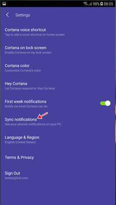 How to sync notifications from Android to Windows 10 Creators Picture 7