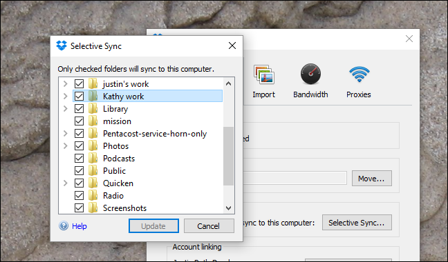 How to synchronize specific folders and share folders in Dropbox Picture 4