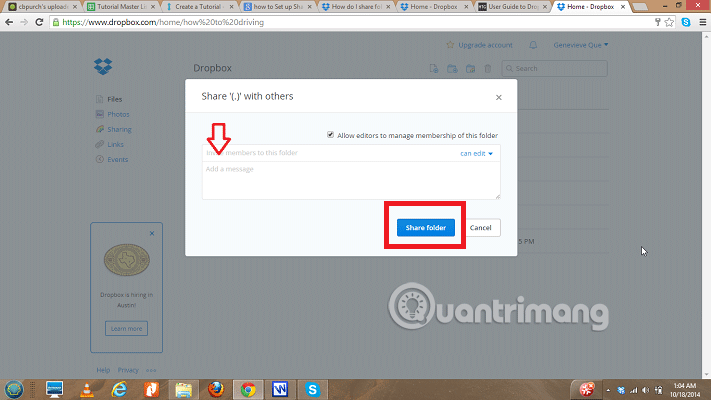 How to synchronize specific folders and share folders in Dropbox Picture 9