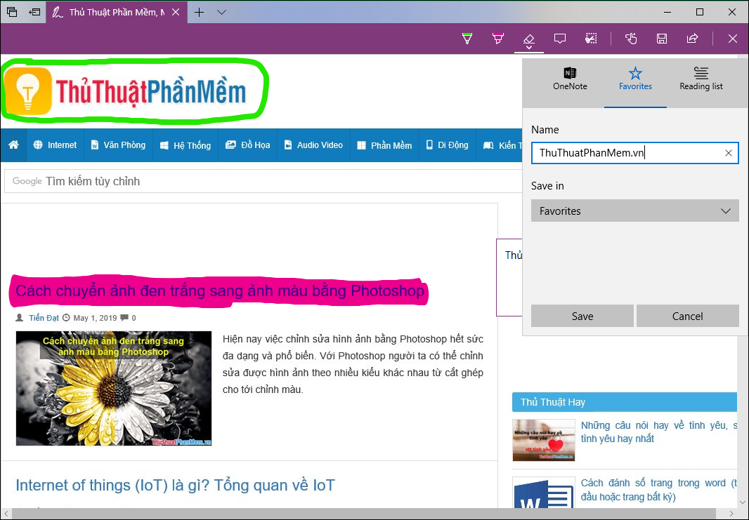 How to take notes right in the Microsoft Edge web browser screen Picture 9