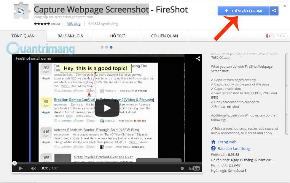 How to take photos of the website, capture the whole website on Chrome and Firefox Picture 1