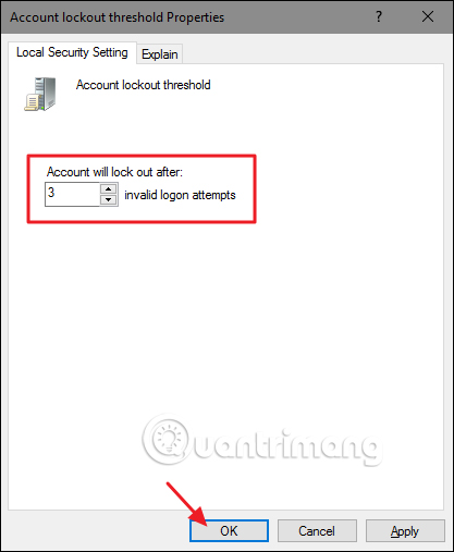 How to temporarily lock the computer when entering the wrong password many times Picture 10