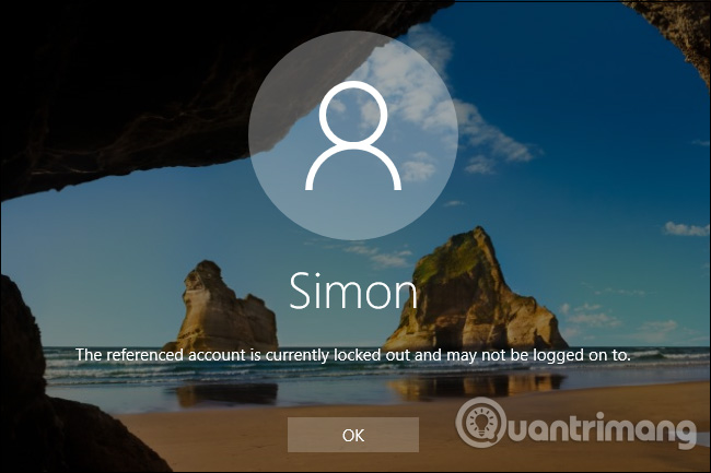 How to temporarily lock the computer when entering the wrong password many times Picture 7