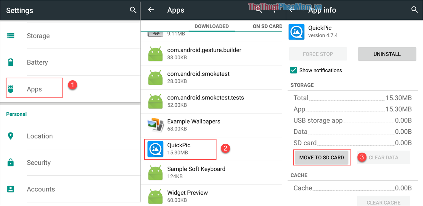 How to transfer applications from internal memory to a memory card Picture 5