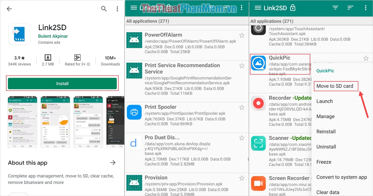 How to transfer applications from internal memory to a memory card Picture 6
