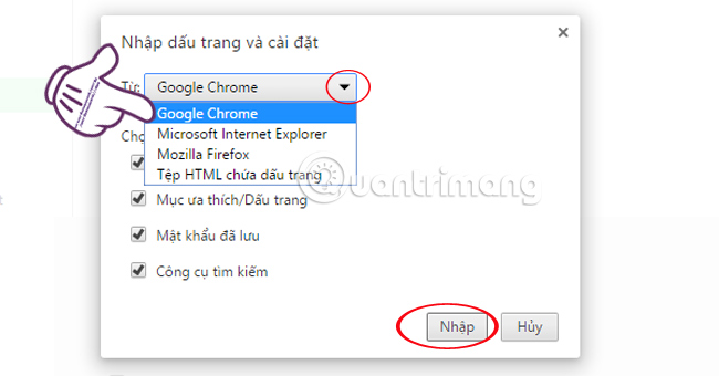 How to transfer bookmarks from Google Chrome to Coc Coc Picture 3