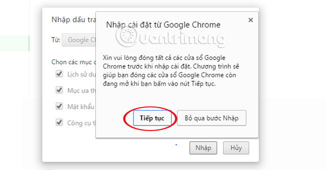 How to transfer bookmarks from Google Chrome to Coc Coc Picture 4