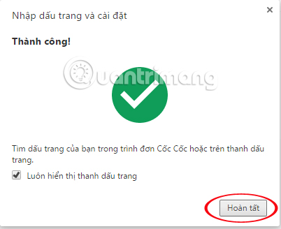 How to transfer bookmarks from Google Chrome to Coc Coc Picture 5