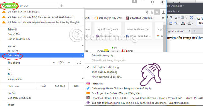 How to transfer bookmarks from Google Chrome to Coc Coc Picture 7