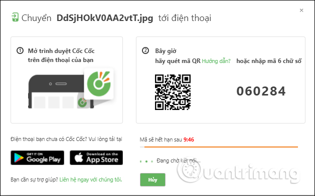 How to transfer files from computer to phone on Coc Coc Picture 4