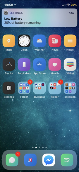 How to transfer iPhone battery notice to banner Picture 1