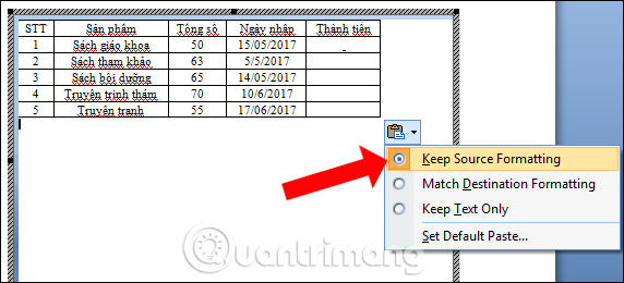 How to transfer tables from Word to PowerPoint Picture 5