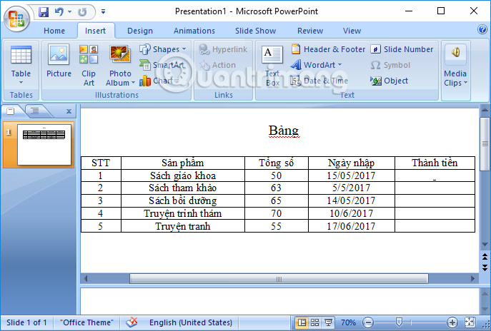 How to transfer tables from Word to PowerPoint Picture 9