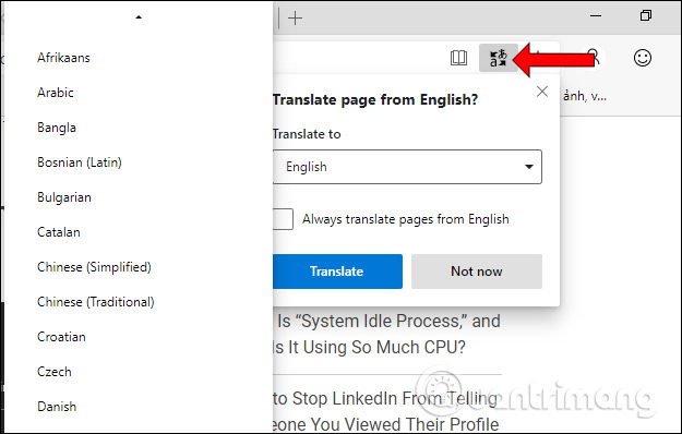 How to translate English Vietnamese on Microsoft Edge Chromium Picture 12