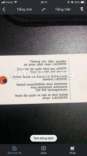 How to translate languages ​​right on the camera with Google Translate Picture 4