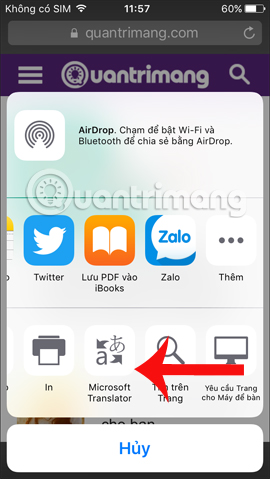 How to translate web pages on Safari browser with Microsoft Translator Picture 6