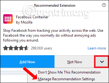 How to turn off add-on suggestions on Firefox Picture 3