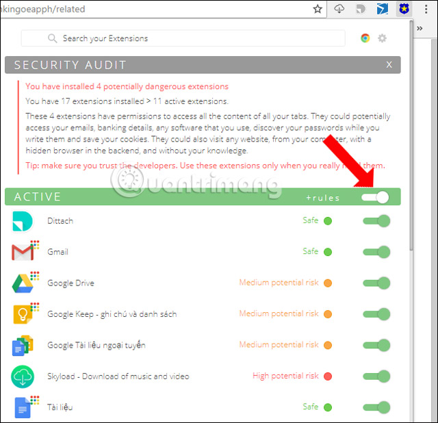 How to turn off all utilities on Chrome with just one click Picture 6