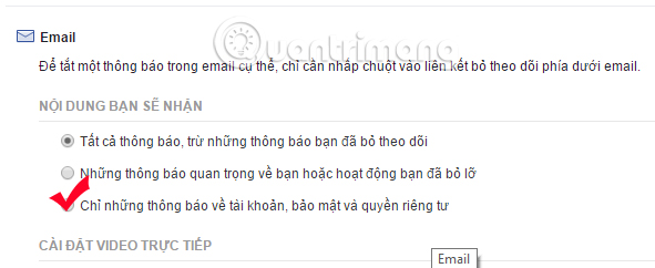 Picture 4 of How to turn off and block spam from Facebook send to registered email