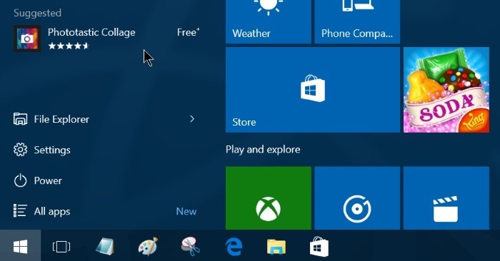 How to turn off application loading suggestions on Windows 10 Start Menu? Picture 1