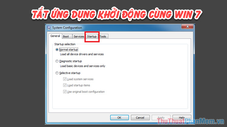 How to turn off applications that start with Windows 7 to speed up the computer Picture 1