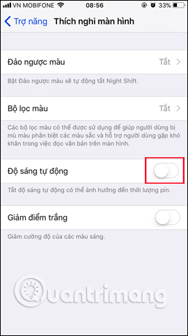 How to turn off auto-light on iOS 11 Picture 3