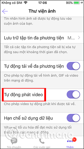 How to turn off auto-play videos on Viber Picture 3