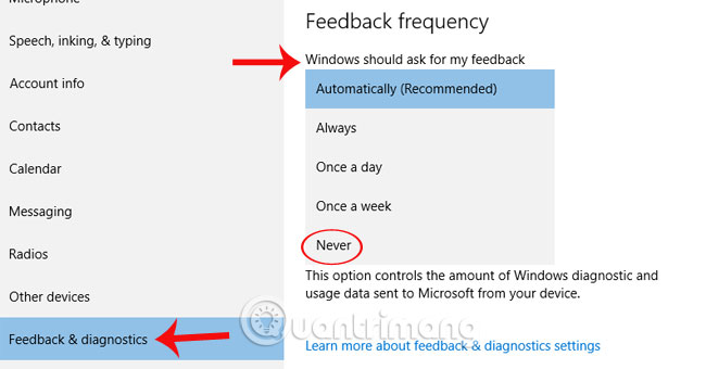 How to turn off feedback inquiry on Windows 10 Picture 3