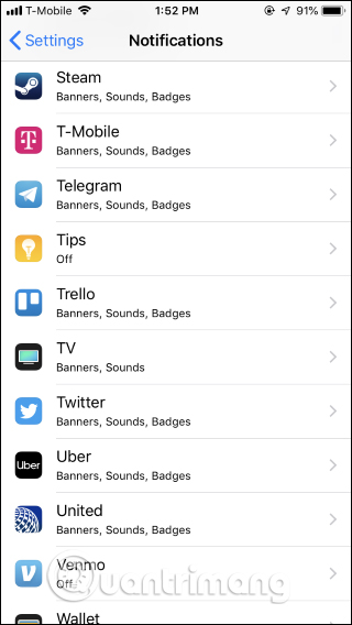 How to turn off group notifications by app on iPhone or iPad Picture 2