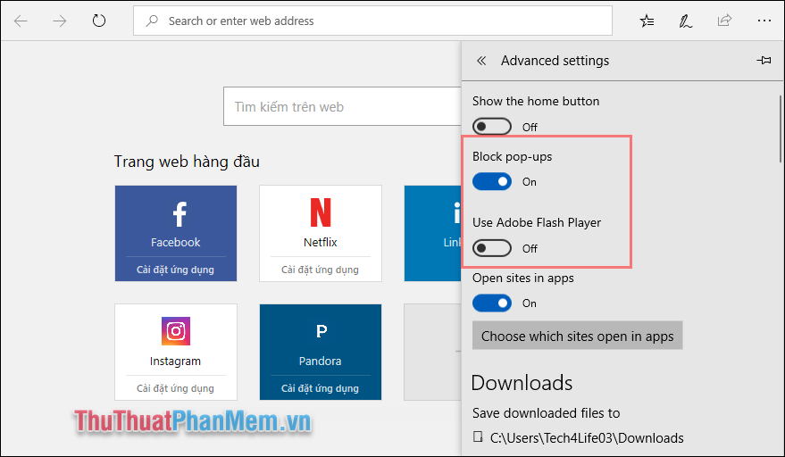 How to turn off Location, Javascript, Flash, Popup, Cookies, Camera on Cốc Cốc, Chrome, Edge, Firefox Picture 11