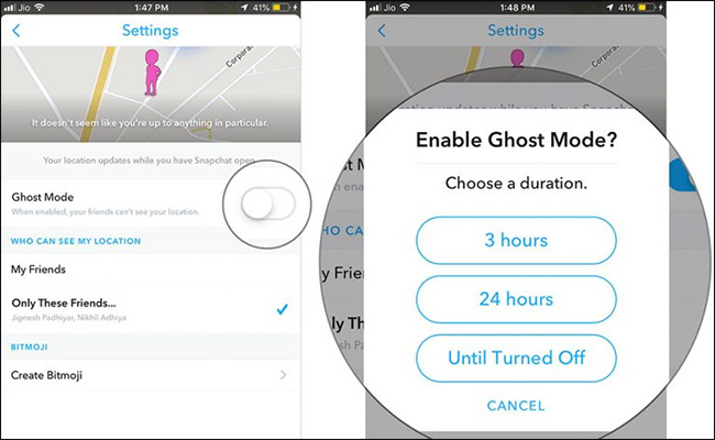 How to turn off location sharing in Snapchat on iPhone and Android Picture 3